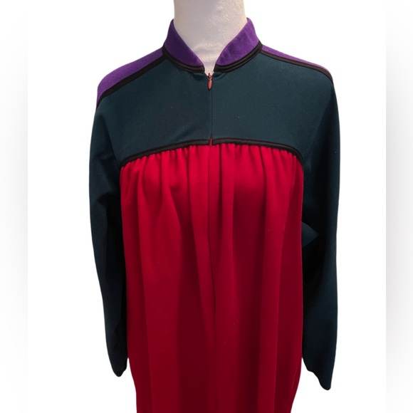 Vintage 80s Oscar De La Renta for Swirl Muumuu Kaftan Gown House Dress M-L - Picture 2 of 15